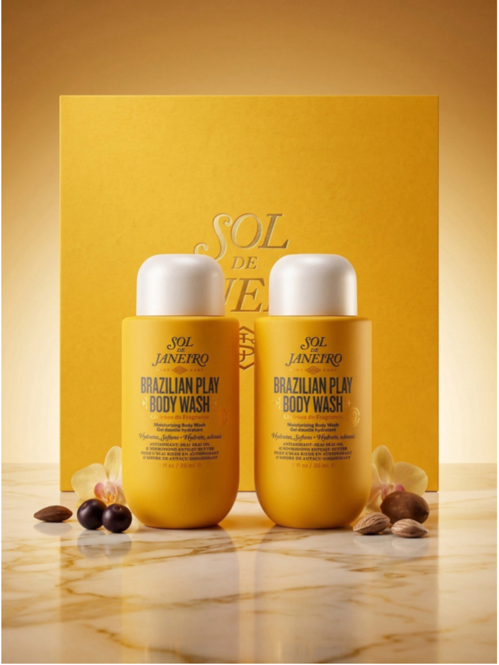 Sol De Janeiro Brazilian Play Moisturizing Body Wash - 3 Oz X2 With Bag